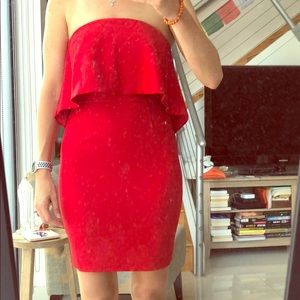 NWT: Jay Godfrey sz 2 red strapless mini dress